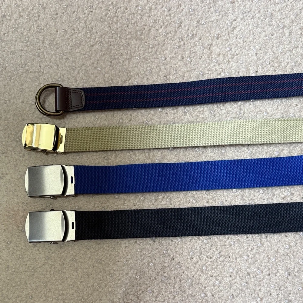 Stylish Boy’s Belt Set - Black, Blue, Tan